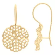 Ganci per orecchini stampa mm. 32 dorato con oro fino x2