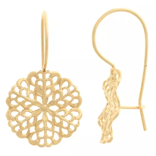 Ganci per orecchini stampa mm. 32 dorato con oro fino x2