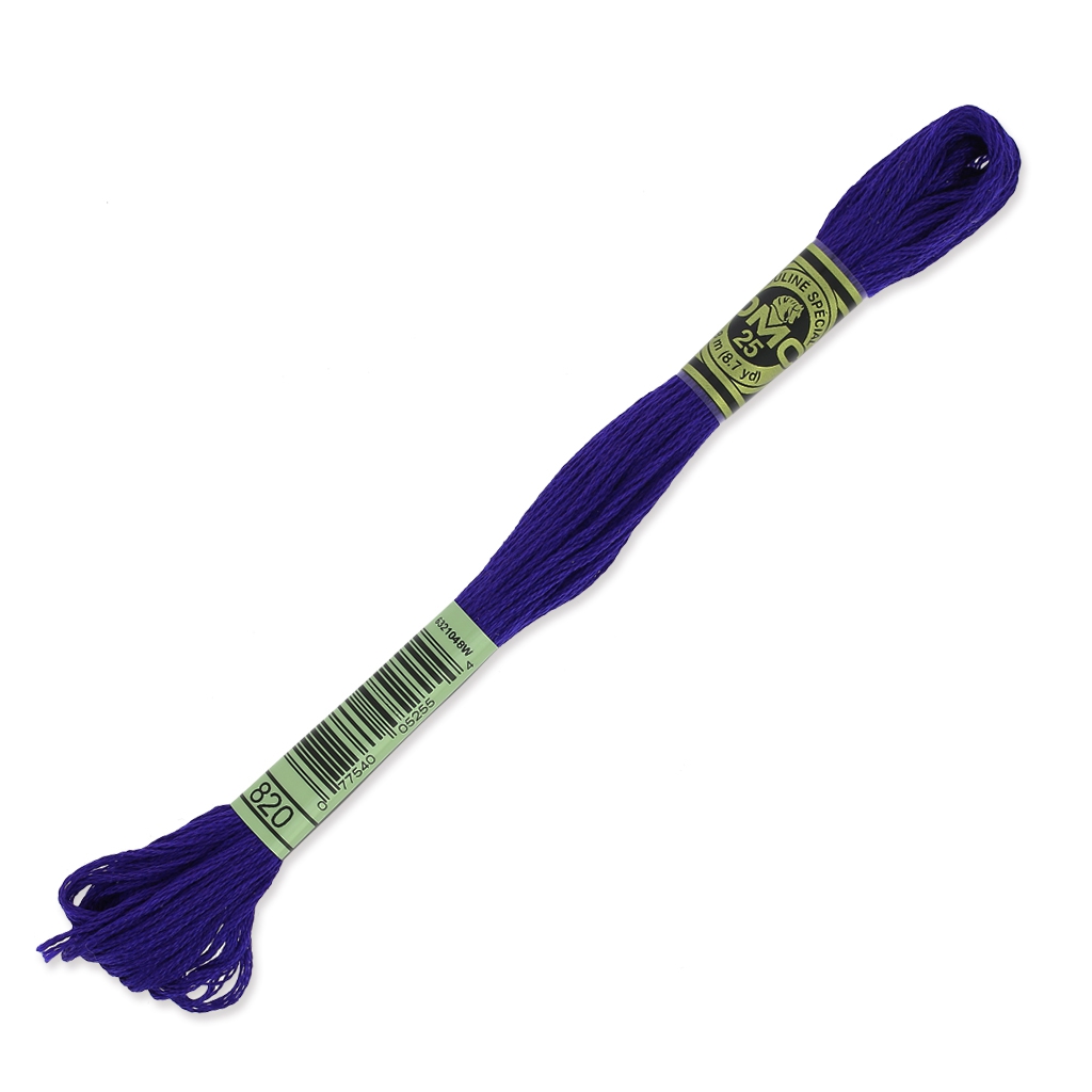 Set di 3 matassine da 8 m filo da ricamo DMC Mouliné 117 100% cotone blu navy 336