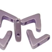 Perline in vetro avec 3 fori forme V AVA® Bead 10x4 mm Tanzanite Met Mat x1