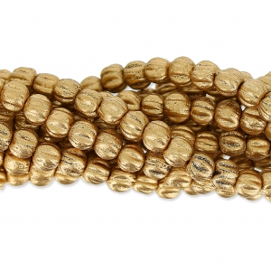 Perline in vetro Melon Bead 3mm Gold Mat x20