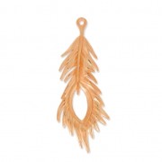 Pendentif plume de paon 71 mm dorato rosa x1