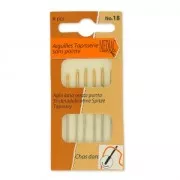 Aghi tappezzeria cruna dorata senza punta estremità rotonda Mediac n°18 x6