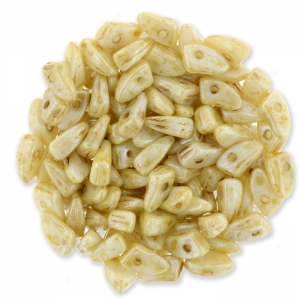 Perline in vetro Prong Beads 1 trou 3x6 mm Ivory Ceramic Look x5g