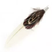 Doppia piuma con terminale 70 mm Bianco x1