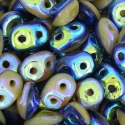 SuperDuo Duet mm. 2.5x5 Navy/Ivory Jet Full AB x10g|raw }}