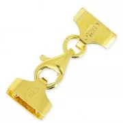 Chiusura moschettone Terminale Miyuki 10/0 5 file in Argento dorato con oro fino