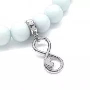 Passante attacco ciondolo per cordone 5 mm Argento 925 dorato rose x1