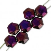 Perle in vetro Rep. Ceca Honeycomb Jewel 6 mm Jet Brown Flare x20|raw }}