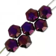 Perle in vetro Rep. Ceca Honeycomb Jewel 6 mm Jet Brown Flare x20