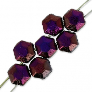 Perle in vetro Rep. Ceca Honeycomb Jewel 6 mm Jet Brown Flare x20