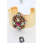 Perle in vetro Rep. Ceca Honeycomb Jewel 6 mm Jet Brown Flare x20