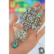 Perle in vetro Rep. Ceca Honeycomb Jewel 6 mm Jet Brown Flare x20