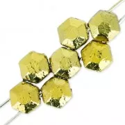 Perle in vetro Rep. Ceca Honeycomb Jewel 6 mm Crystal Full Dorado x20