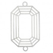 Distanziatore stile cabochon sfaccettato 2 anelli mm.23 in Argento 925  x1|raw }}