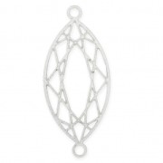 Distanziatore  stile cabochon sfaccettato 2 anelli mm.25 in Argento 925  x1|raw }}