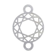 Separatore stile cabochon sfaccettato rotondo 2 anelli mm.12 in Argento 925  x1|raw }}