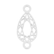 Separatore stile cabochon sfaccettato goccia 2 anelli mm.14 in Argento 925  x1|raw }}