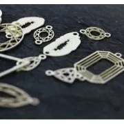 Separatore stile fetta d'Agata 2 fori mm.20 in Argento 925  x1