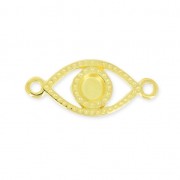 Separatore occhio portafortuna 2 anelli da decorare 20 mm dorato con oro fino x1|raw }}