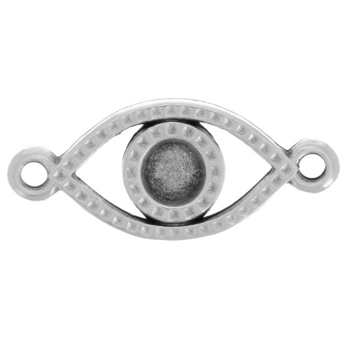 Separatore occhio portafortuna 2 anelli da decorare 20 mm Placcatura argento finx1