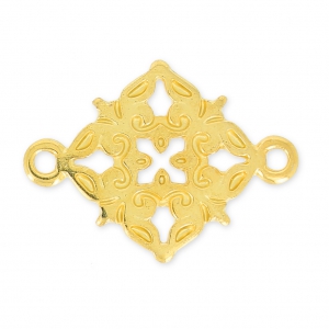 Distanziatore filigranato croce 21 mm dorato con oro fino x1