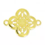 Distanziatore filigranato Fiore 21 mm dorato con oro fino  x1