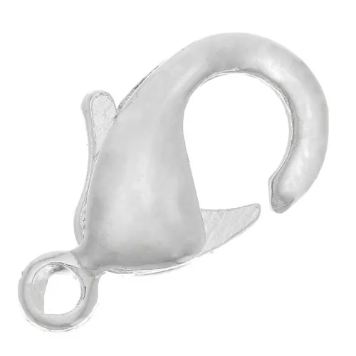 Chiusura moschettone mm. 10 Placcatura argento fino x10