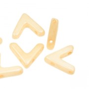Perline in vetro con 3 fori forme V AVA® Bead 10x4 mm Op Beige Cr Look x10