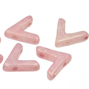 Perline in vetro con 3 fori forme V AVA® Bead 10x4mm Op Lt Rose C Look x10