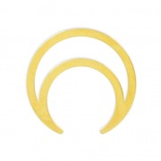 Distanziatore mezza-luna o corno 18mm dorato con oro fino x1|raw }}