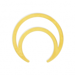 Distanziatore mezza-luna o corno 18mm dorato con oro fino x1