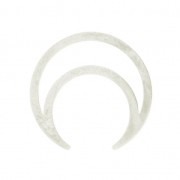 Distanziatore mezza-luna o corno 18mm argentato x1