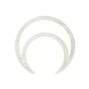 Distanziatore mezza-luna o corno 18mm argentato x1