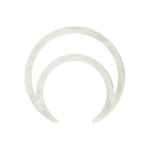 Distanziatore mezza-luna o corno 18mm argentato x1