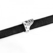 Passante slider mezzo quadrato per laccetto 5 mm Placcatura argento antico x1