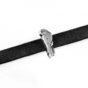 Passante slider pappagallo per laccetto 5 mm Placcatura argento antico x1