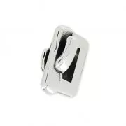 Passante slider cactus per laccetto 5 mm Placcatura argento antico x1