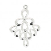 Pendente gocce 25 mm Placcatura argento fino x1