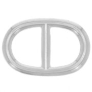 Distanziatore anello ovale in metallo mm.30x20 Plaqué Argent x1|raw }}