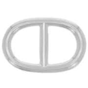 Distanziatore anello ovale in metallo mm.30x20 Plaqué Argent x1