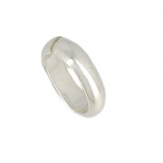 Anellino ovale aperto in metallo mm.15x10 Placcatura argento fino x1