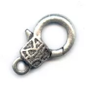 Chiusura moschettone mm. 23 argentata brunita