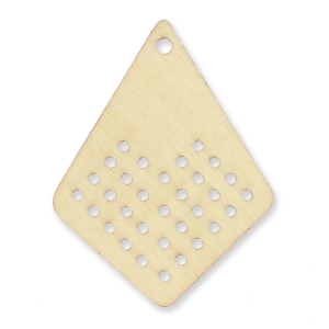 Pendente losanga in legno grezzo da personalizzare 53 mm per punto a croce