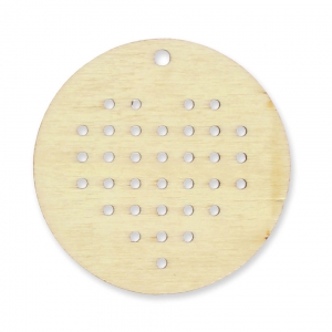 Pendente rotondo/cuore in legno naturale da personalizzare 45 mm per punto a croce