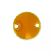 Distanziatori rotondi in metallo 2 fori resina epossidica mm. 10 Mostarda x5