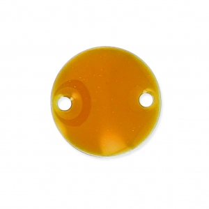 Distanziatori rotondi in metallo 2 fori resina epossidica mm. 10 Mostarda x5