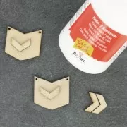 Distanziatore chevron 2 fori in legno grezzo da personalizzare 80x60 mm