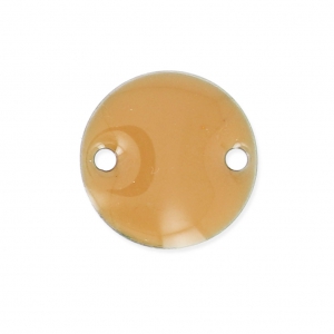 Distanziatori rotondi in metallo 2 fori resina epossidica mm. 10 Beige x5