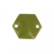 Distanziatori esagonali in metallo 2 fori resina epossidica 11.5 mm Kaki x8
